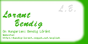 lorant bendig business card